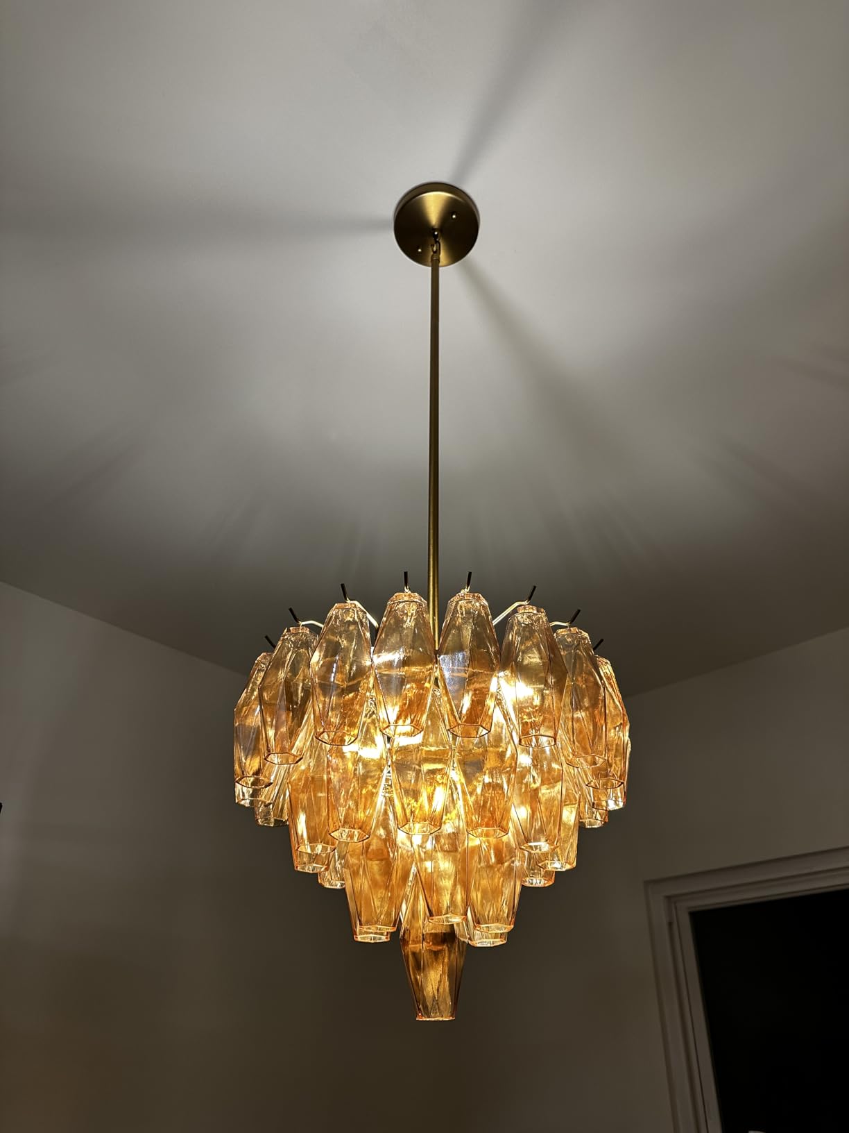 17 Inch Smoked Murano Glass Tiered Chandelier - Chiara