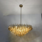 36 Inch Smoked Murano Glass Tiered Chandelier - Chiara