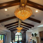 36 Inch Smoked Murano Glass Tiered Chandelier - Chiara