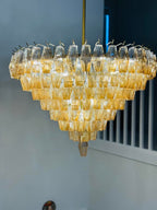 36 Inch Smoked Murano Glass Tiered Chandelier - Chiara