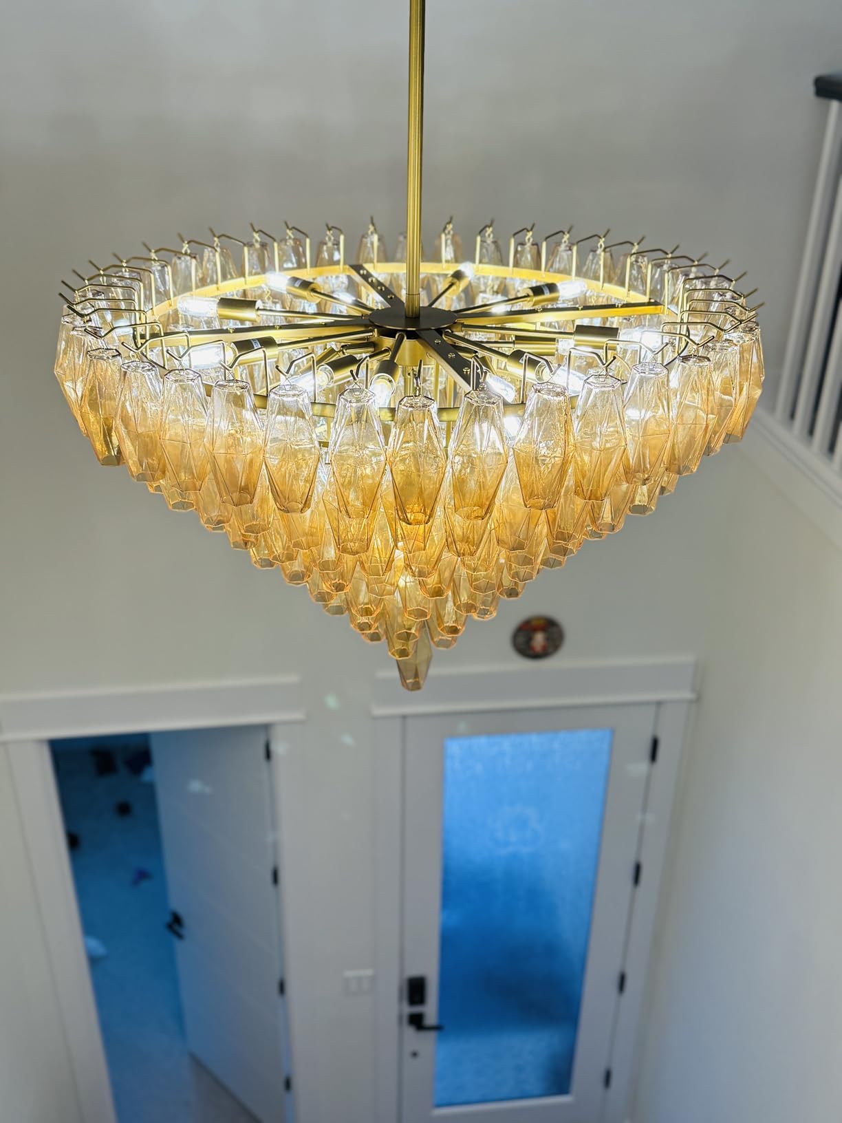 36 Inch Smoked Murano Glass Tiered Chandelier - Chiara