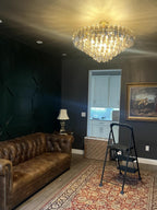 36 Inch Smoked Murano Glass Tiered Chandelier - Chiara