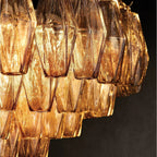 36 Inch Smoked Murano Glass Tiered Chandelier - Chiara