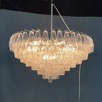 36 Inch Clear Murano Glass Tiered Chandelier - Chiara