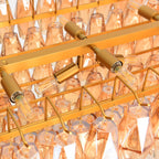 54 Inch Amber Murano Glass Tiered Rectangular Chandelier - Chiara