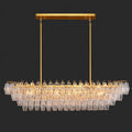 54 Inch Clear Murano Glass Tiered Rectangular Chandelier - Chiara