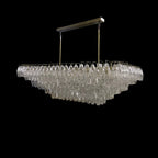 54 Inch Clear Murano Glass Tiered Rectangular Chandelier - Chiara