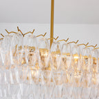 54 Inch Clear Murano Glass Tiered Rectangular Chandelier - Chiara