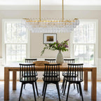 54 Inch Clear Murano Glass Tiered Rectangular Chandelier - Chiara