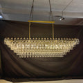 74 Inch Clear Murano Glass Tiered Rectangular Chandelier - Chiara