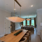 74 Inch Clear Murano Glass Tiered Rectangular Chandelier - Chiara