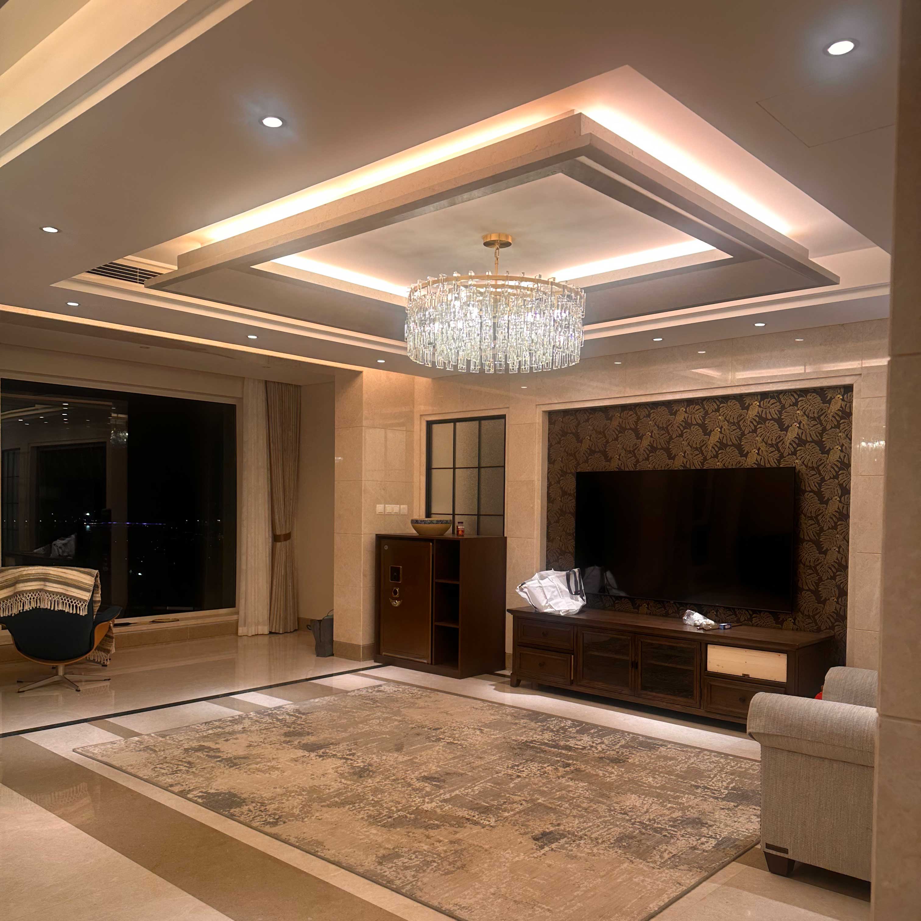 36 Inch Chain Crystal Round Chandelier - Marignan