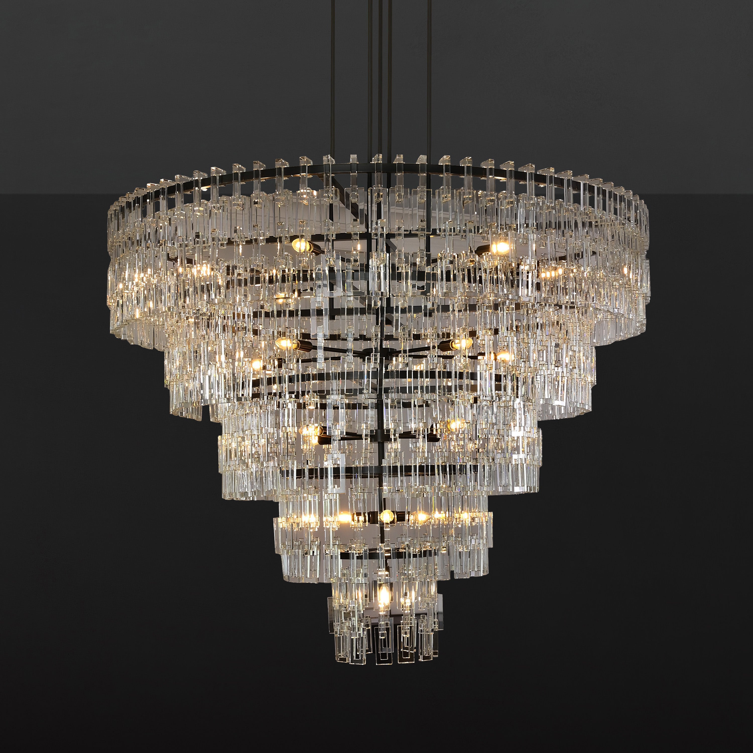 60 Inch Chain Crystal Tiered Chandelier - Marignan
