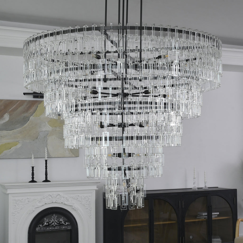 60 Inch Chain Crystal Tiered Chandelier - Marignan