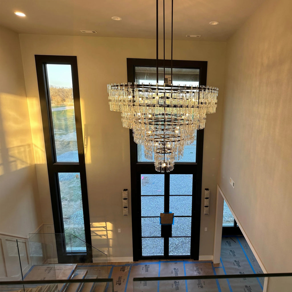 60 Inch Chain Crystal Tiered Chandelier - Marignan