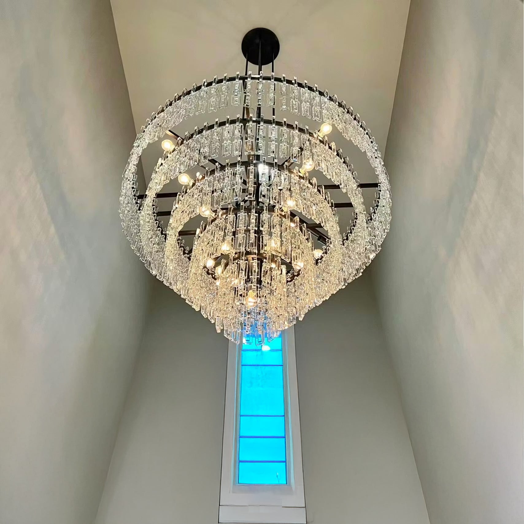 60 Inch Chain Crystal Tiered Chandelier - Marignan
