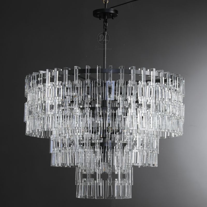 36 Inch Chain Crystal Tiered Chandelier - Marignan