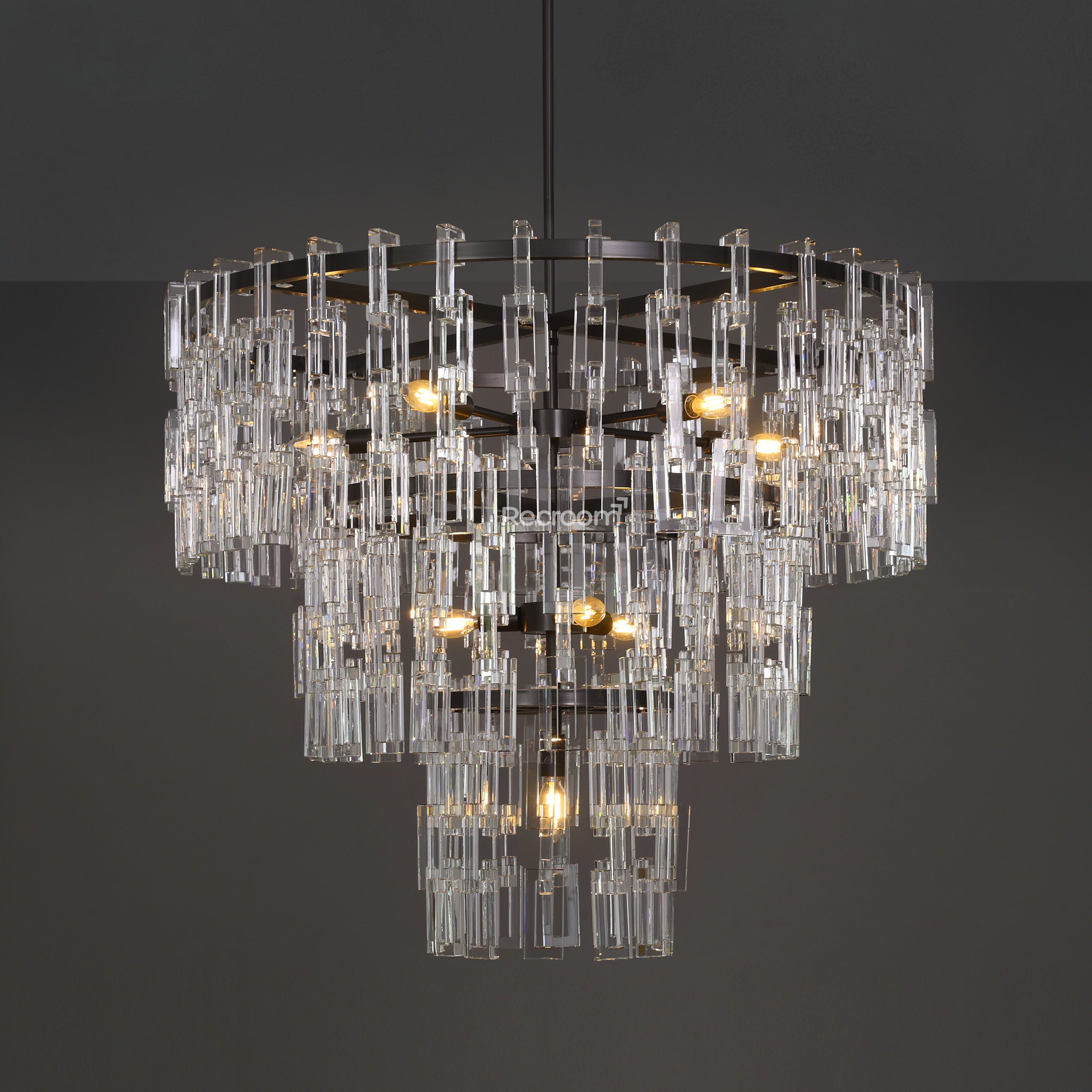 36 Inch Chain Crystal Tiered Chandelier - Marignan