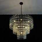 36 Inch Tiered Crystal Chain Chandelier - Marignan