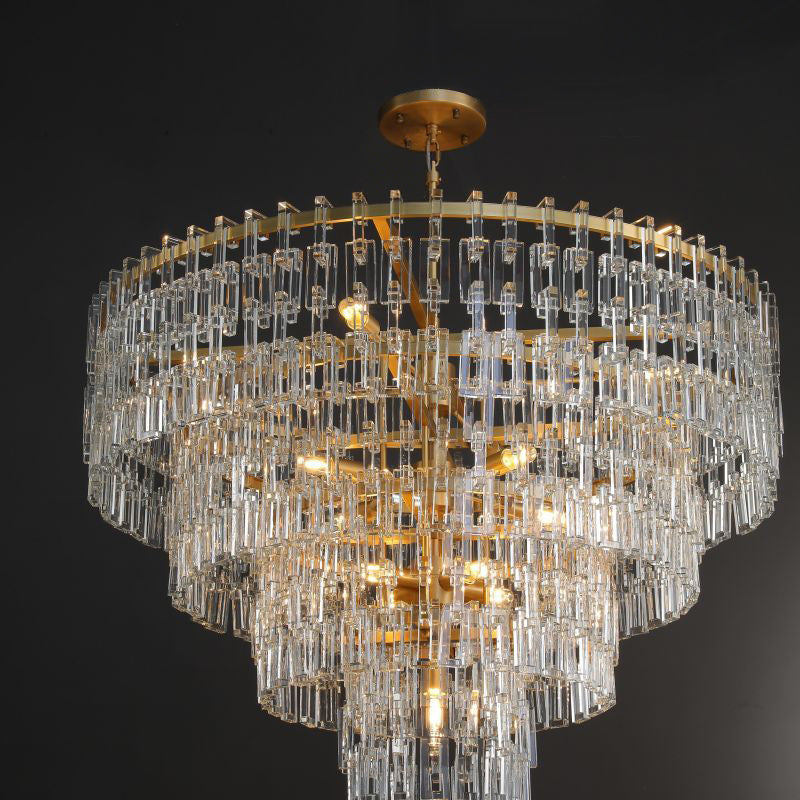 48 Inch Chain Crystal Tiered Chandelier - Marignan
