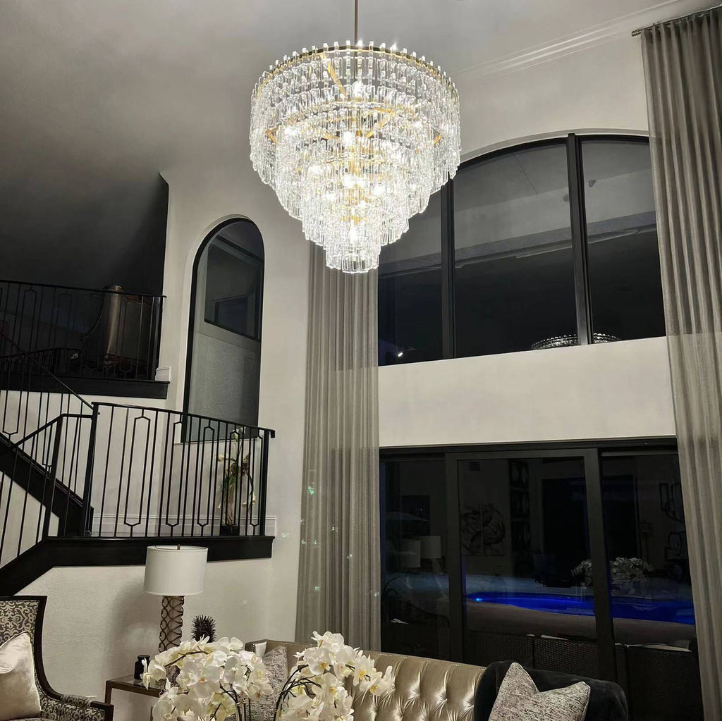 48 Inch Chain Crystal Tiered Chandelier - Marignan