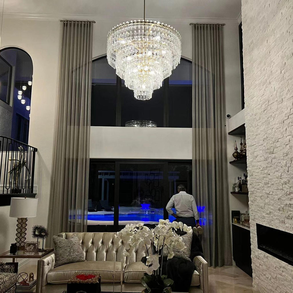 48 Inch Chain Crystal Tiered Chandelier - Marignan