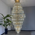 48 Inch Chain Crystal Tiered Long Chandelier - Marignan