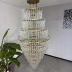 48 Inch Chain Crystal Tiered Long Chandelier - Marignan