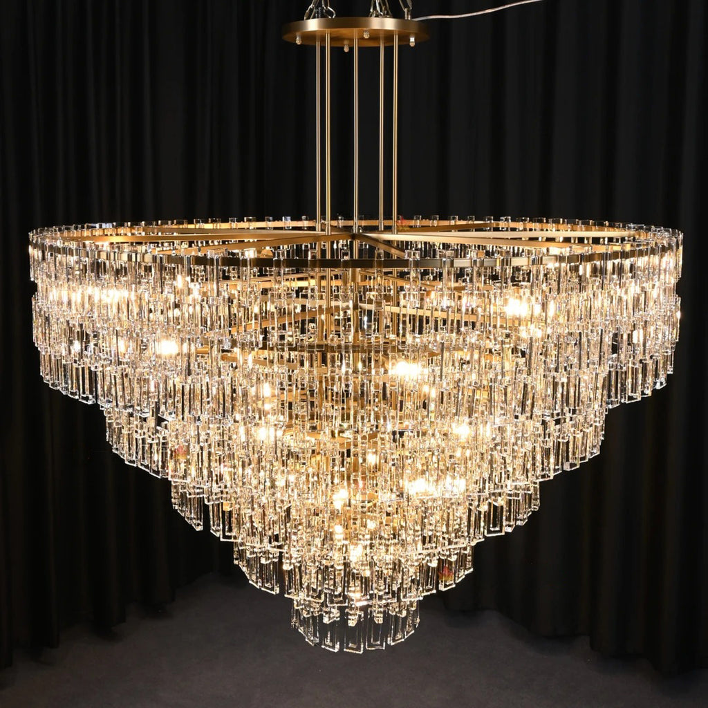 60 Inch Chain Crystal Tiered Chandelier - Marignan