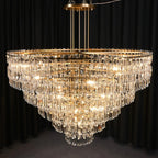 60 Inch Chain Crystal Tiered Chandelier - Marignan