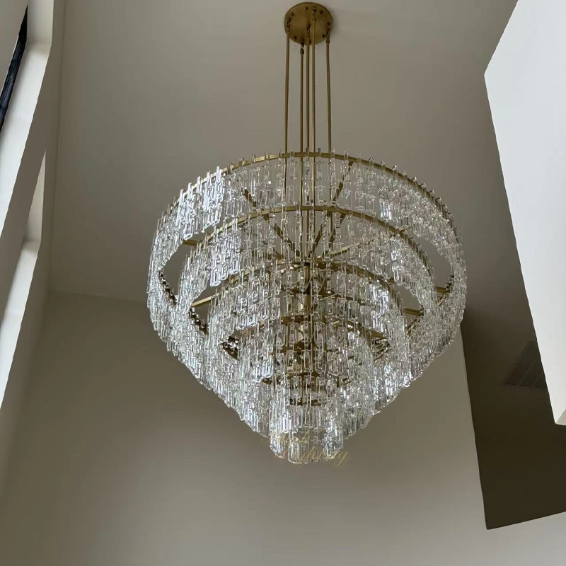 60 Inch Chain Crystal Tiered Chandelier - Marignan