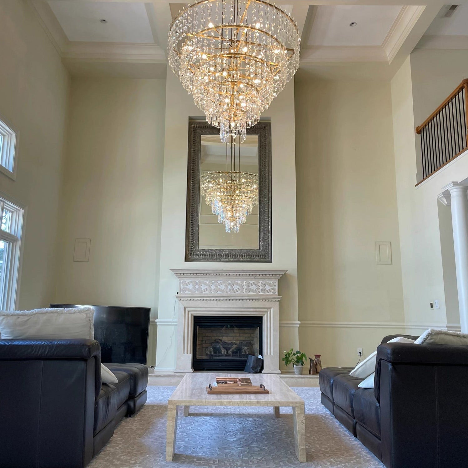 60 Inch Chain Crystal Tiered Chandelier - Marignan
