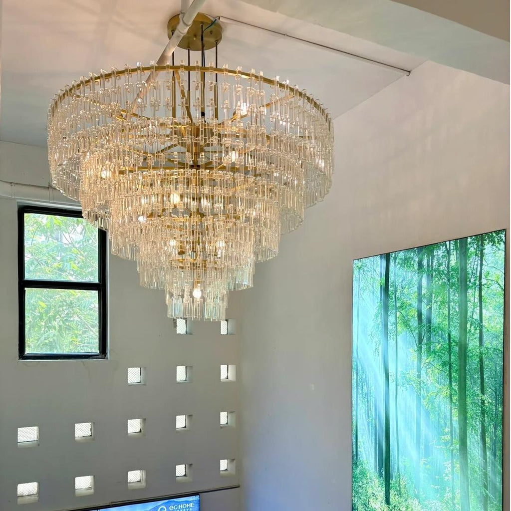 60 Inch Chain Crystal Tiered Chandelier - Marignan