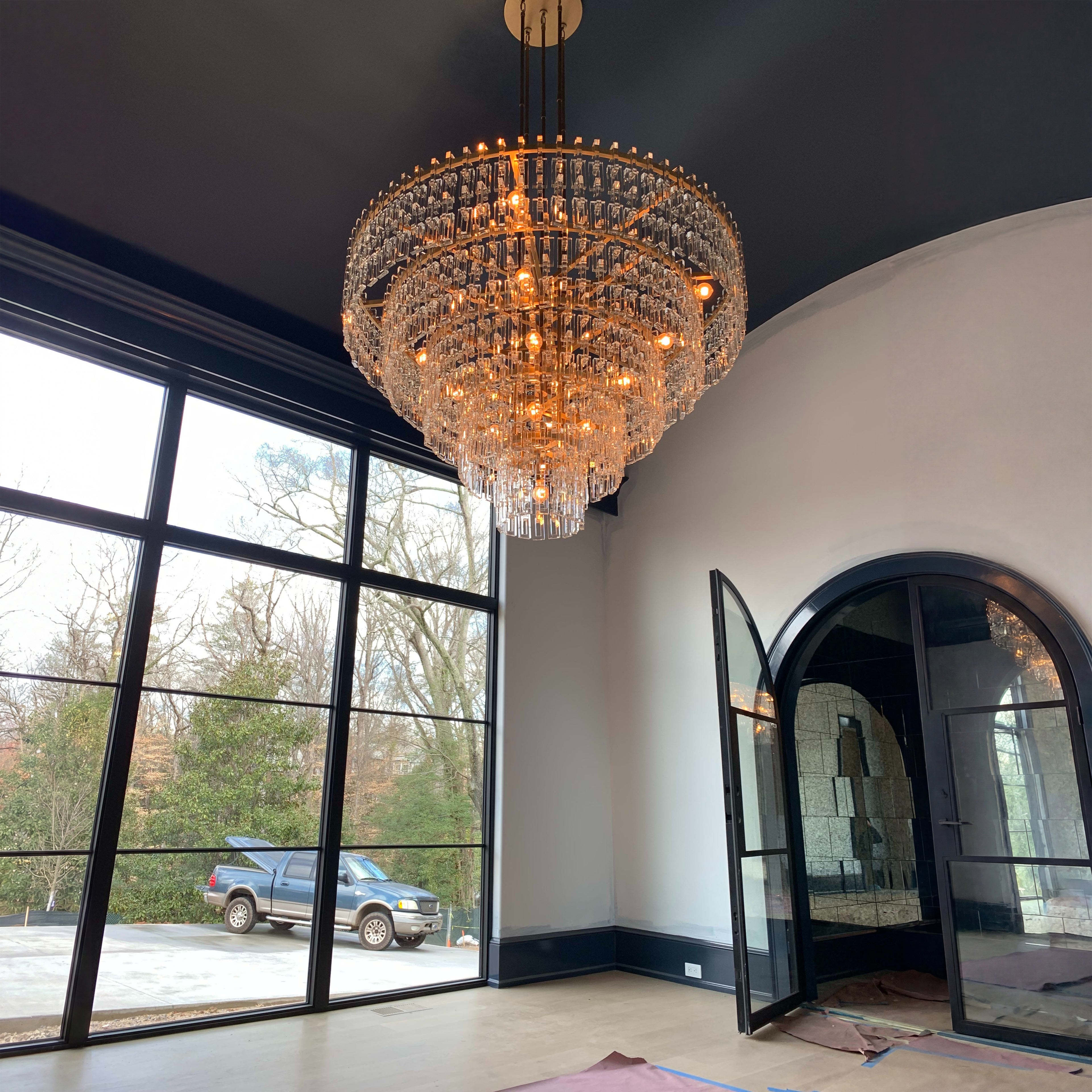 60 Inch Chain Crystal Tiered Chandelier - Marignan