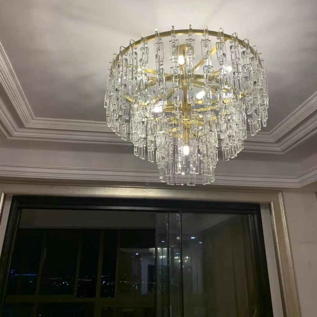 36 Inch Chain Crystal Tiered Chandelier - Marignan