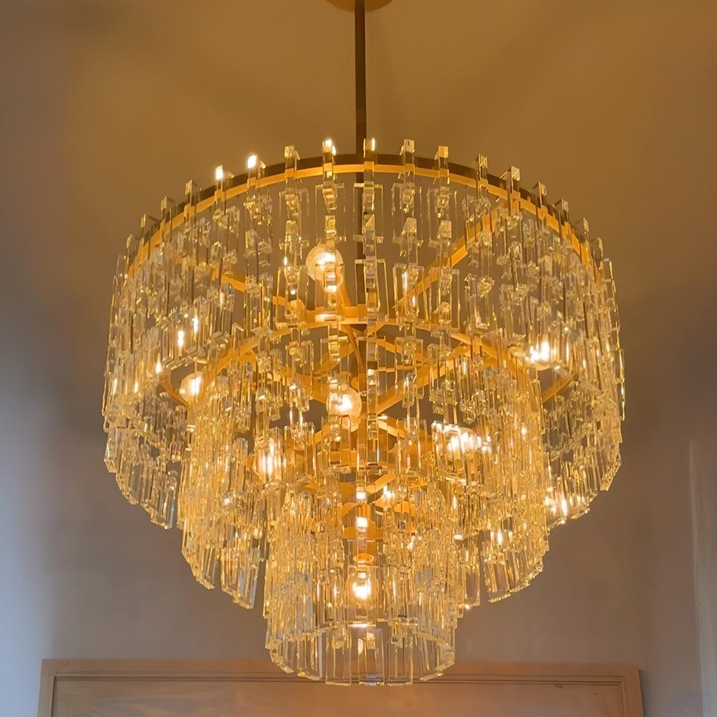 36 Inch Chain Crystal Tiered Chandelier - Marignan