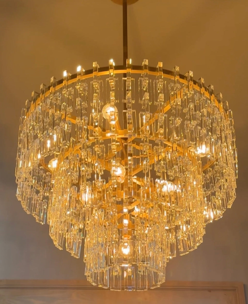 36 Inch Chain Crystal Tiered Chandelier - Marignan