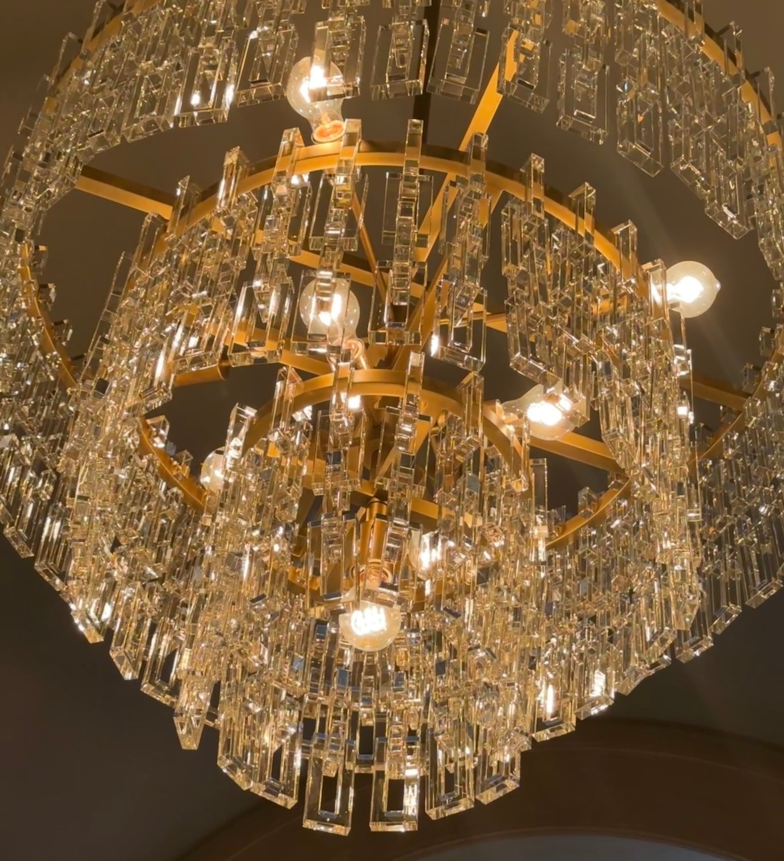 36 Inch Chain Crystal Tiered Chandelier - Marignan