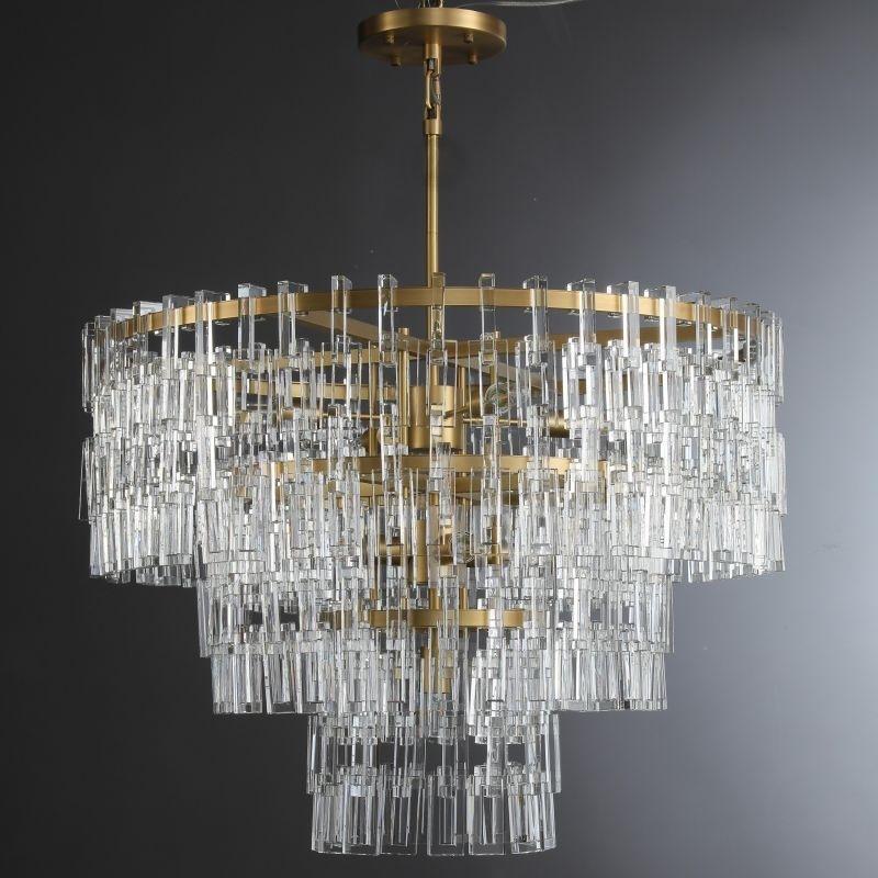 36 Inch Chain Crystal Tiered Chandelier - Marignan