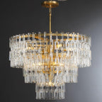 36 Inch Chain Crystal Tiered Chandelier - Marignan