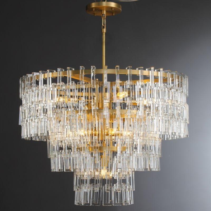 36 Inch Chain Crystal Tiered Chandelier - Marignan