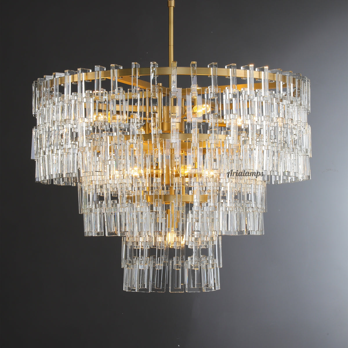 36 Inch Chain Crystal Tiered Chandelier - Marignan