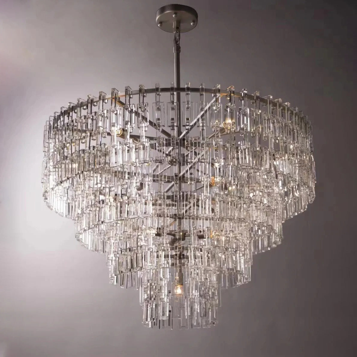 48 Inch Chain Crystal Tiered Chandelier - Marignan