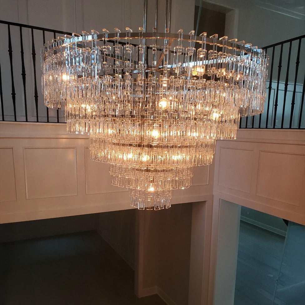 60 Inch Chain Crystal Tiered Chandelier - Marignan