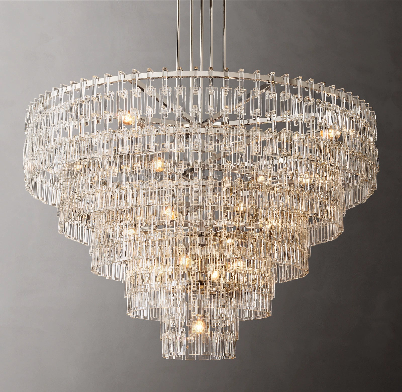 60 Inch Chain Crystal Tiered Chandelier - Marignan