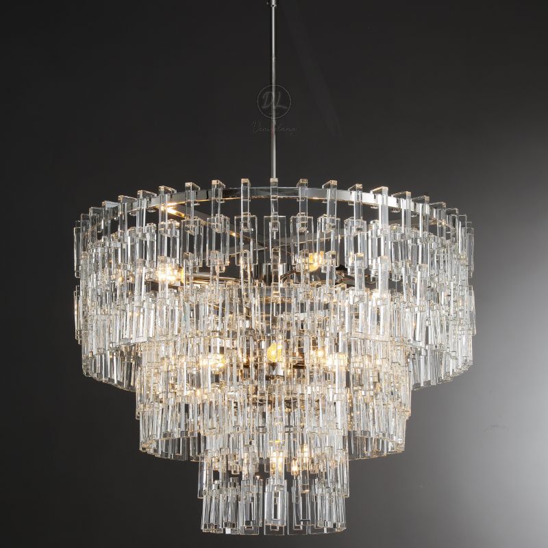 36 Inch Chain Crystal Tiered Chandelier - Marignan