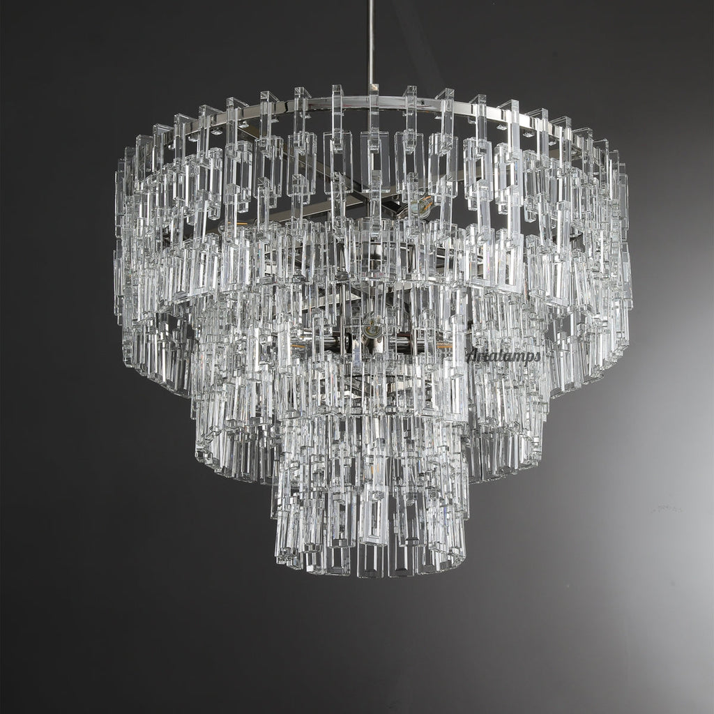 36 Inch Chain Crystal Tiered Chandelier - Marignan