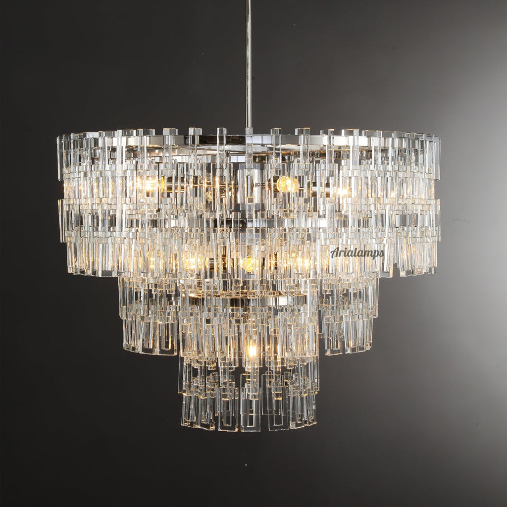 36 Inch Chain Crystal Tiered Chandelier - Marignan