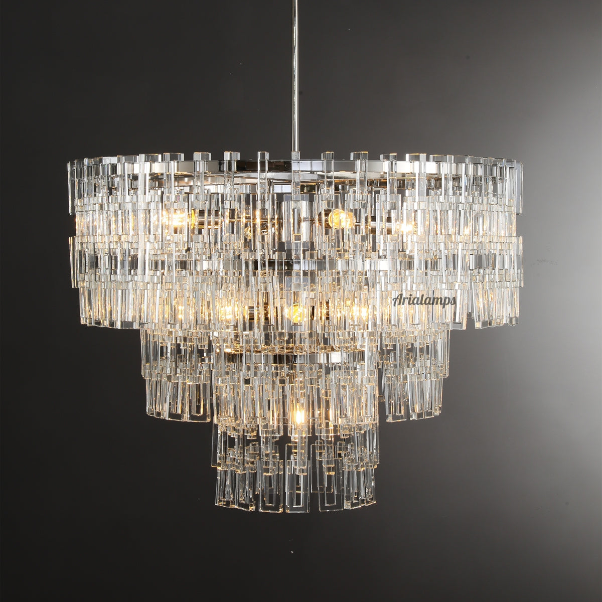 36 Inch Chain Crystal Tiered Chandelier - Marignan