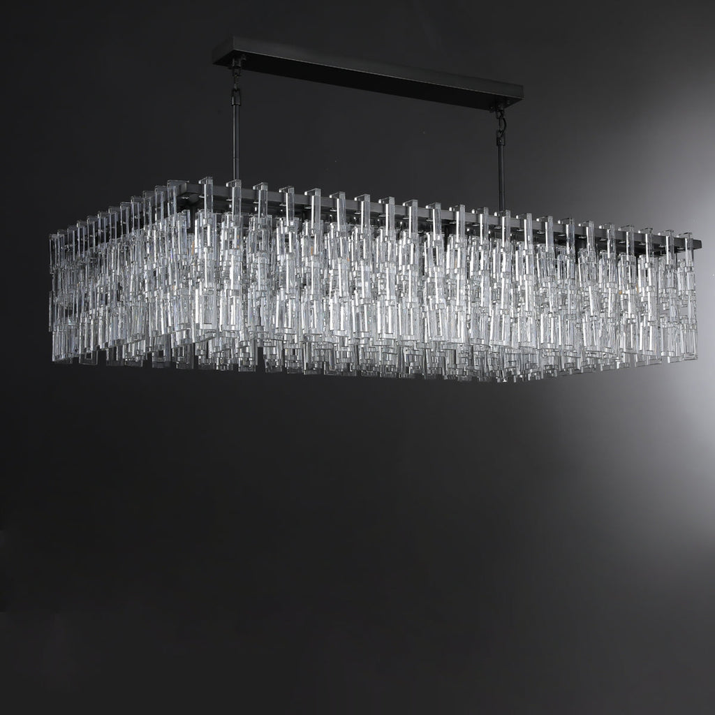 60 Inch Chain Crystal Rectangular Chandelier - Marignan